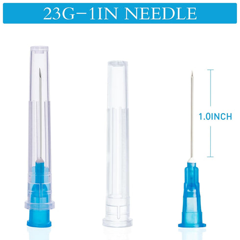 Pack of 100 Laboratory Tools, 23G Luer Lock 1 in