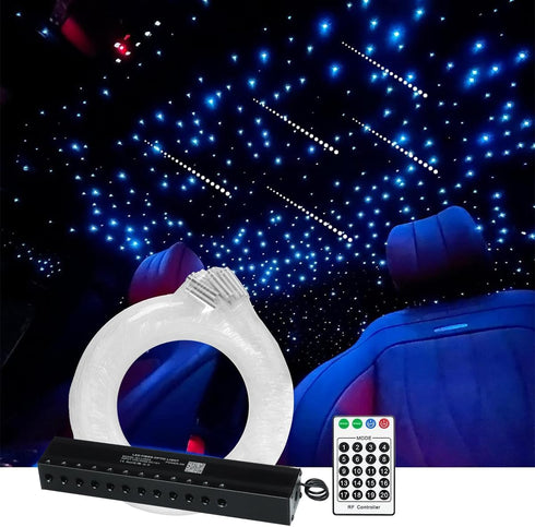 AMKI 96pcs*0.04in*9.8ft Pure White Meteor Shooting Stars Effect Fiber Optic Lights Kit,12