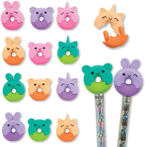 Raymond Geddes Donut Pencil Top Erasers Pack of 48