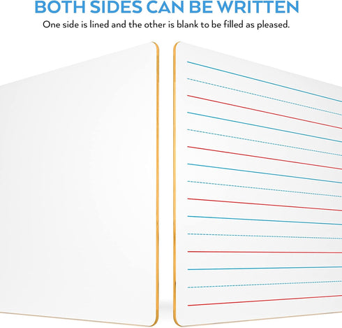 Nicpro Dry Erase Lap Board, 12 x 16 inches, 2 Pack with Ruled Kid Double Sided Blank & Lined Mini Whiteboard