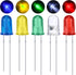 EBOOT 100 Pieces Clear LED Light Emitting Diodes Bulb, 5 mm (5 Colors)