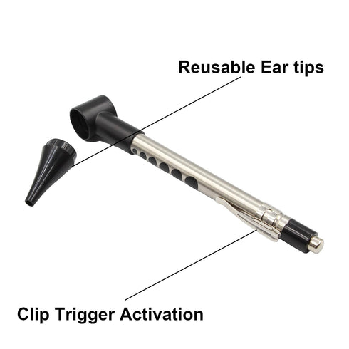 Jeashia 3X 3 2 Stainless Steel Mini Diagnostic Otoscope with Magnification, Bright LED Light, Clip and Reusable