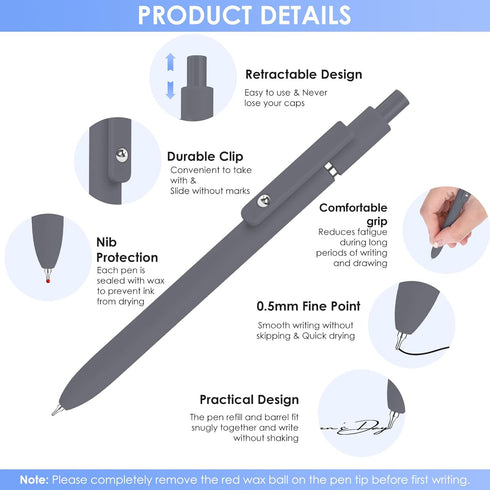 Halloween Gel Pens, 0.5mm Fine Point Journaling Pen Sets, Black Ink Aesthetic Gifts for Women Men Student Office