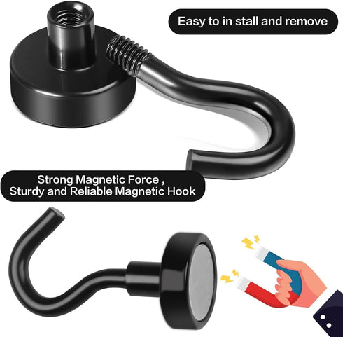 E BAVITE Magnetic Hooks, 30Lbs Heavy Duty with Epoxy Coating, 15 Pack, for Home, Kitchen, Office, Garage