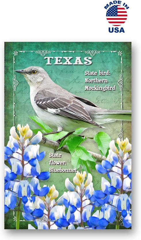US STATE BIRDS AND FLOWERS Set of 50 Postcards | United States Bird and Flower Symbols Variety Pack | Made in USA