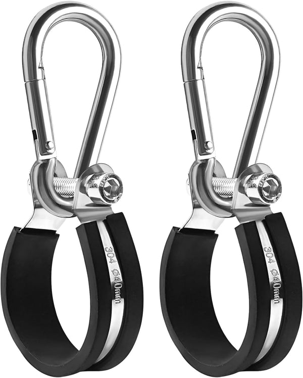 4 Pack Stainless Steel Hanger Bracket Assembly, Rubber Cushion Airpower Line Clamp for 3-in-1 Tractor Trailer