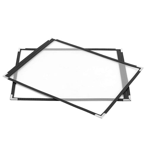 30Pcs 8.5 11 Inch 2 Menu Covers, x Single Page View Transparent Restaurant Menu Holders Double Stitched Recipe Covers
