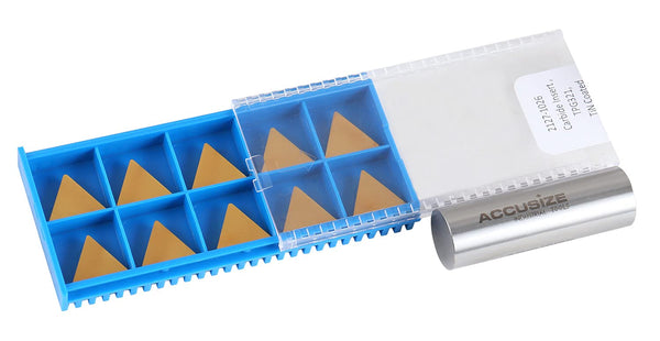 Accusize Industrial Tools Tpg321 Carbide Inserts - Tin Coated, 10 Pcs, 2127-1026x10