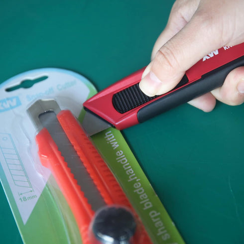 XW Auto-retractable Safety Box Cutter, Aluminum Alloy Utility Knife, 2-Pack