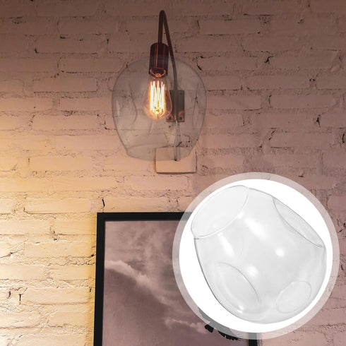 SEWACC Transparent Glass Lampshade Cover European Style for Bedroom Wall Floor Lamps Chandelier Compatible with Fitter