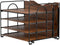 Black Desk File Organizer, 4-Tier Wood Organizers with 5 A4 File Folders, Letter Size for Office, School, Home