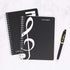 Exquisite 2 in 1 Music Theme Stationery Gift Box Set, Loose Leaf Notebook and Roller Ball Pen for Father's Day