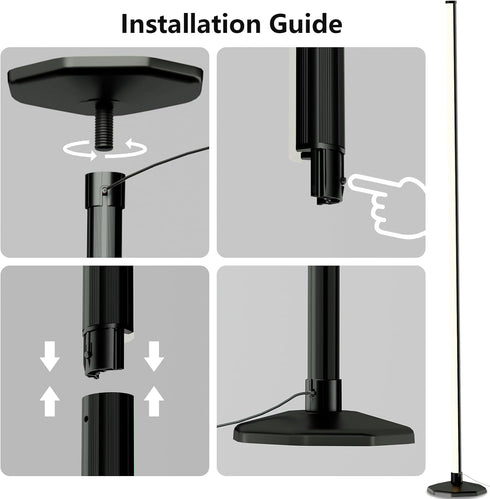 2400 (58-inch) Lumen LED Corner Floor Lamp with APP Control for Pet Rooms, Living Rooms, Bedrooms and Game Rooms