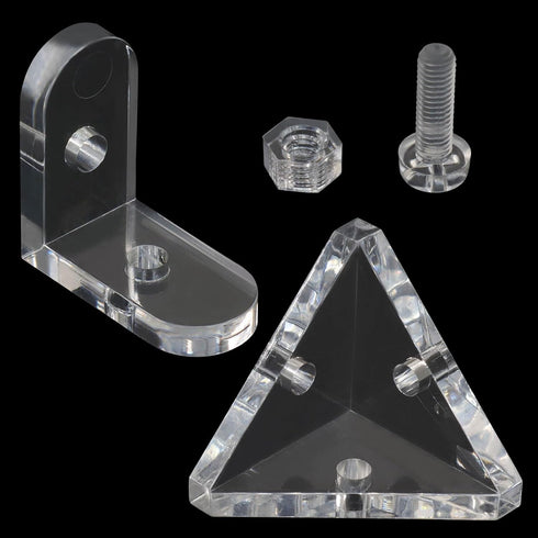 Piutouyar 20 Pack Acrylic Corner Brackets, Clear L-Shaped & Triangle Corner Brace Decorative Corner Brace Support Shelf