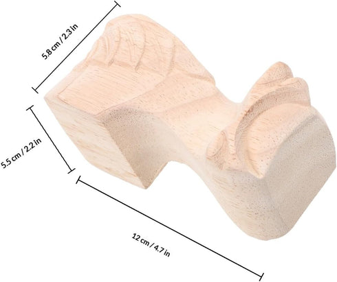 HAMPPLIES 12x6cm 4pcs Wooden Sofa Legs Table Replacement Legs Rubber Wood for Tv Cabinet Bedside Table
