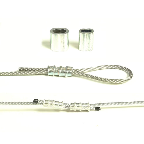Wire Rope Sleeve, Aluminum Alloy, for Wire Rope Dia. 1/2", PK 10