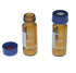 2ml HPLC Vials, Lab Autosampler Vials, Amber Vial with Writing Area and Graduations, Screw Cap, Red PTFE and White Silicone Septa, 100 Pcs/PACK