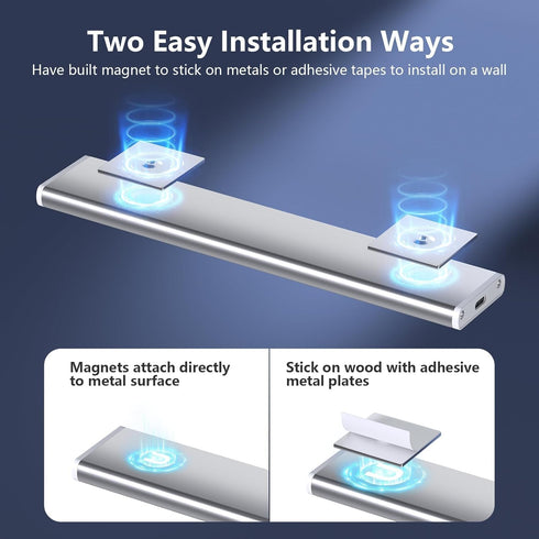 Dimmable Closet 3 Under Cabinet Lights Rechargeable - Motion Sensor Light Indoor, Lights Motion Sensored, Color