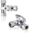 Lead-Free Brass Chrome-Plated Add-A-Tee 3-Way Angle Stop Valve, 3/8 Inch for Water Filters