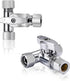 Lead-Free Brass Chrome-Plated Add-A-Tee 3-Way Angle Stop Valve, 3/8 Inch for Water Filters