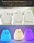 7-Color LED Cat Night Light, Battery Powered Night Light for Kids, Silicone Multicolor Cute Lamp with Warm White
