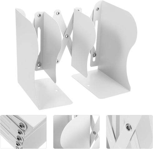 Ipetboom Large White Desk Bookends - Heavy Duty Bookshelf Organizer for Home and Office