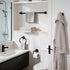4-Piece Set, 24-Inch HIGHCRAFT Bathroom Accessory Matte Black Towel Bar, Towel Ring, Robe Hook & Toilet Paper Holder