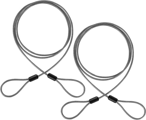 FEUOWEL 3mm (1/8 Inch) Security Steel Cable Luggage Lock Safety Cable with Loops