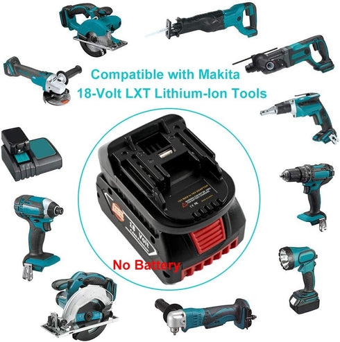 USB Battery Adapter for Makita 18V Lithium-ion LXT Cordless Tool, Convert Bosch 18V Li-ion Battery to Makita 18V