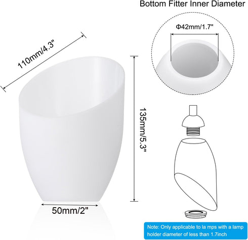 5.3" 4.3" 1.7" 8 Pack Bulb PATIKIL High Diameter Fitter Plastic Lampshade, Plastic Lamp Shade Replacement Light Cover