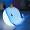 Fuloon Narwhal Night Light with Whale Shape, Squishy Silicone Kids Lamp, Safe