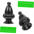 STOBOK 2pcs Decorative Lamp Finial Knob for Floor and Table Lamps Black Aluminum Harp Frame Shade Decor Internal Thread