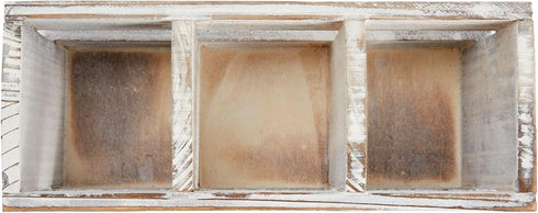 Juvale Rustic-Style Wooden Desk Pencil Holder with 3 Compartments for Office Accessories and Farmhouse Decor