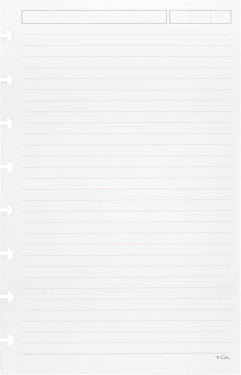 TUL Custom Note-Taking System Discbound Refill Pages, 5.5" x 8.5" Junior Size, Narrow Ruled, 100 Pages