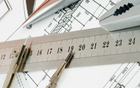ZZTX Heavy Duty 100% Stainless Steel Ruler Set, 12 Inch + 6 Inch Metal Rulers Kit for Easy Measurements