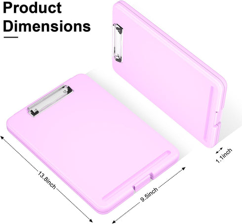 Hongri Clipboard with Storage, Open Nursing Clipboards Foldable Storage, Heavy Duty Clipboards Foldable, Office Supplies, School Supplies, Coaches clipboards for Work, Pale Pink Clip Board Case. by Hongri