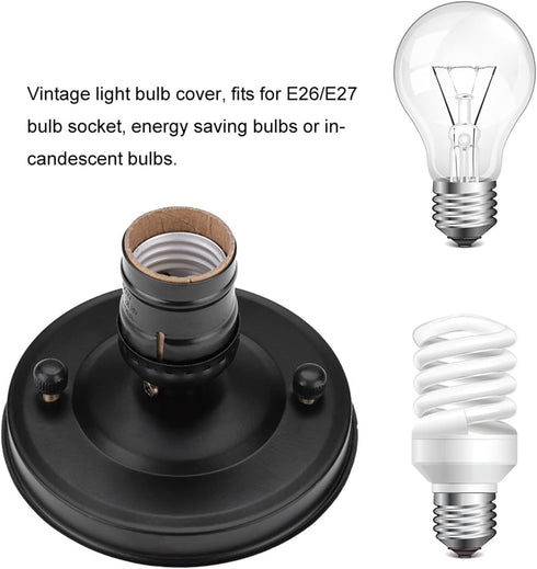 Bulb E26 E27 Ceiling Light Base Holder, Vintage Industrial Ceiling Wall Light Base Holder Pendant Lamp Screw Socket
