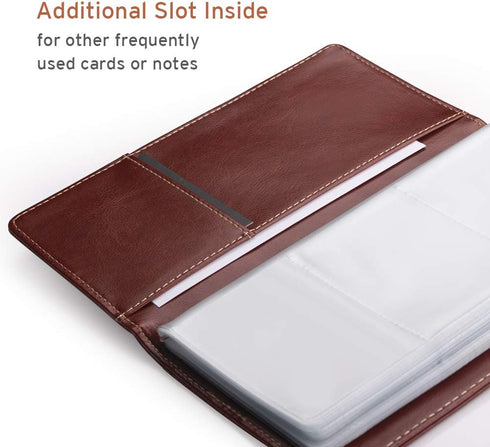 Sooez Leather Professional Business Card Book Holder Organizer - 240 Capacity Credit Card Booklet, PU Name Cards
