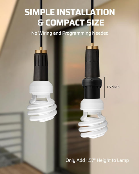 E26 E27 Bulb Bulbs, 2 Pack DEWENWILS Light Sensor Socket, Dusk to Dawn Sensor Socket, Light Socket for Light Fixtures