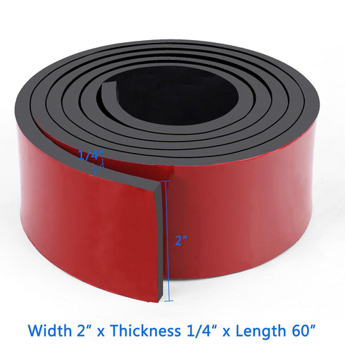 WochiTV Adhesive Rubber Strips Rolls, 1/4" Thick x 2" Wide x 60" Long Neoprene for DIY Shims & Padding