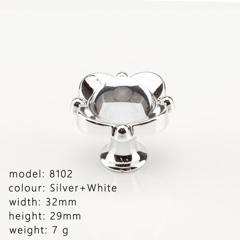 SANCHAKOU 2 1.25 1.14Inch 8102 Crystal Door Knobs Pcs * Single Hole Acrylic Drawer Bedside Table Coffee Table Cabinet