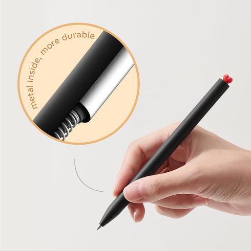 Kaco FIRST Gel Ink Pens, Pack of 2 Cute Stationery Heart Pen Set with 4 Black Refills, Quick Drying, School Supplies