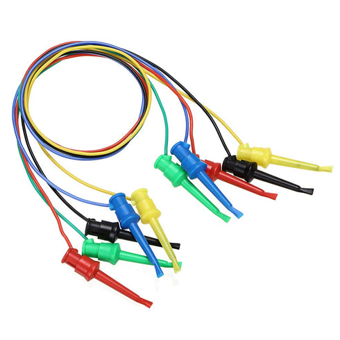 Sumnacon 5 Pcs Multimeter Electrical Test Dual Lead Test Hook Clips, 5 Colors Silicone Flexible Test Cables