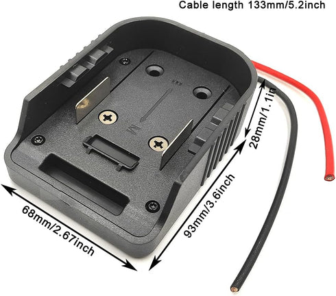 Power Wheels Adapter for Bosch/Makita 18V 14.4V Battery Power Mount Connector with 12 AWG Wires