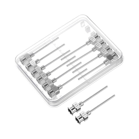 12pcs 1" 17 Gauge Stainless Steel Dispensing Needles, Blunt Tips Luer Lock for Thick Liquids, Ink, Glue, Lab Use