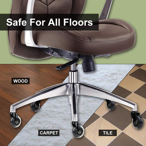 Upgrade 2.5" Chair Caster Replacement Wheel - Heavy Duty Universal Set of 5 for Hardwood Floor and Carpet