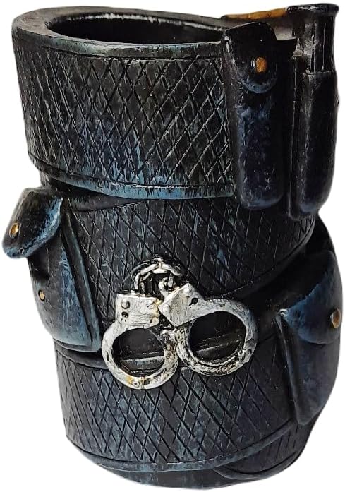 Eosphorus Police Decor Memorabilia Desk Organizer - Polyresin Pen and Pencil Holder