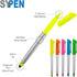 Stylus Ballpoint Pen with Highlighter Tips, 3 in 1 Combo Stylus for Touchscreens, Pack of 5