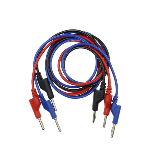 Qingdinu 4 4MM 1M 1000V/15A PCS Dual Stackable Banana Plug Multimeter Test Leads Cable Pure Copper Connector(Blue)