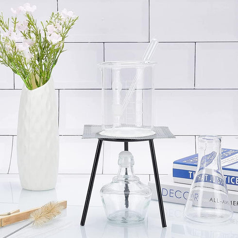 1PC Lamp Lab Tripod Stand Black Metal Lamp Support Stand Lamp Tripod Holder for Laboratory School Chemistry Education